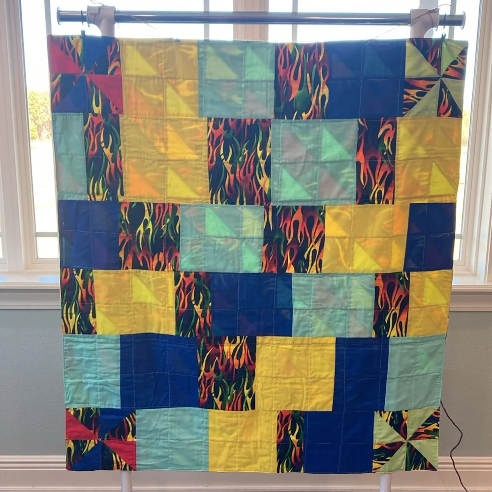 Handmade Flame Lap Quilt
